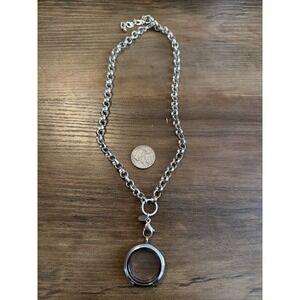 Floating Charm Locket 25mm Crystal/Plain Necklace for Women